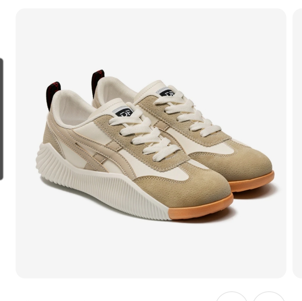 Beige and White Sneakers